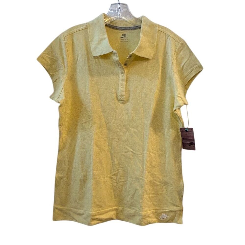 Nike Women's Yellow Polo Shirt XL Short Sleeve Casual Top‎ NWT